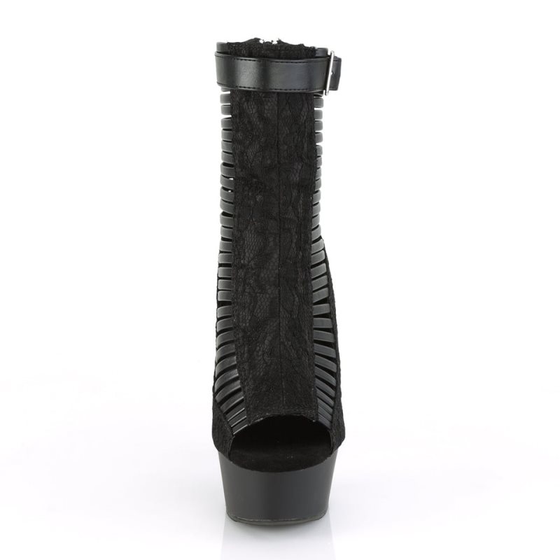 Bottines Pleaser Delight-600-27LC Vegan Leather Femme Noir | PARIS FRPYMEHW