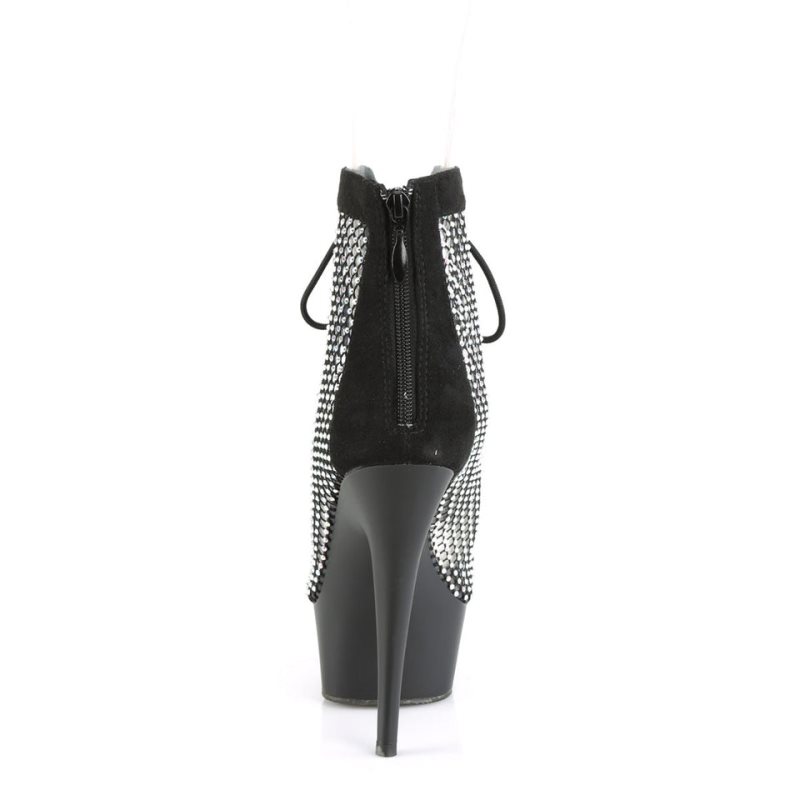 Bottines Pleaser Delight-600-33RM Suede Femme Noir | PARIS FRQVFPYJ