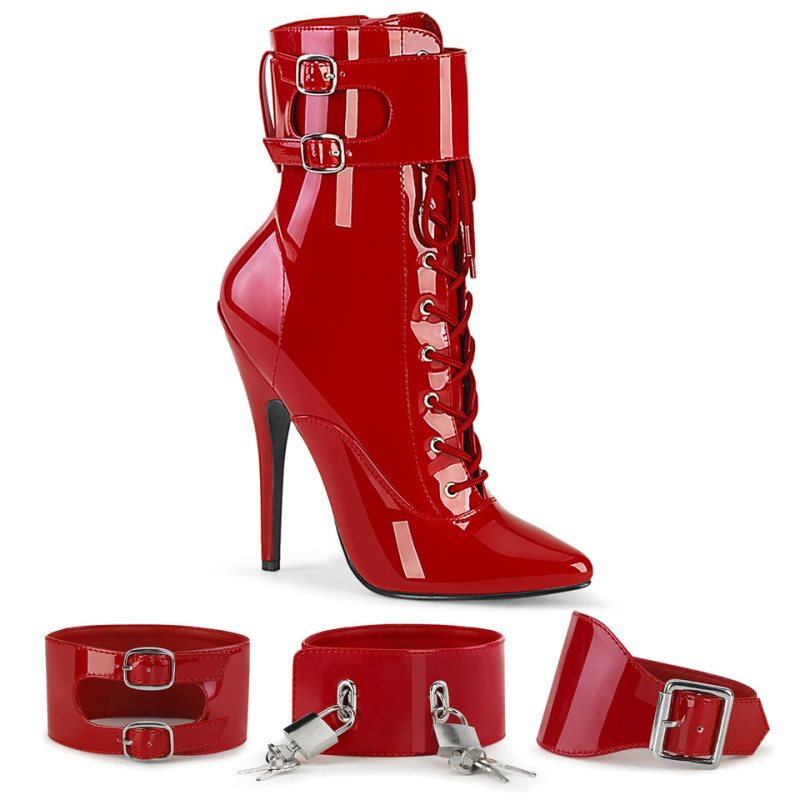 Bottines Pleaser Domina-1023 Femme Rouge | PARIS FRFSORUJ