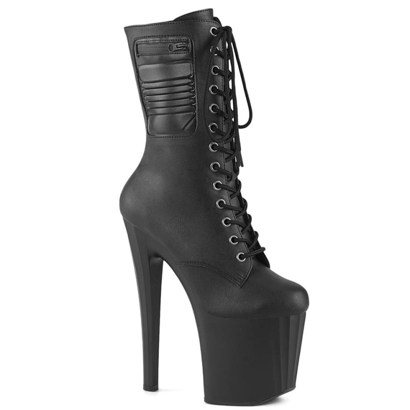 Bottines Pleaser Enchant-1040PK Vegan Leather Femme Noir | FRANCE FRRKNSCW