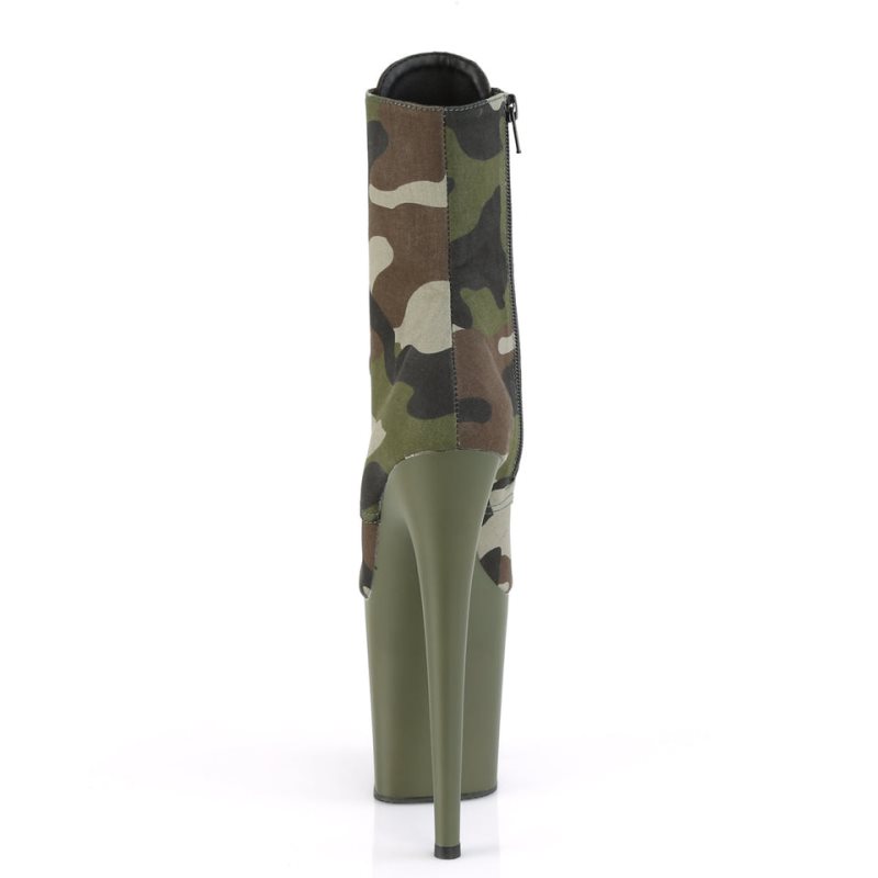 Bottines Pleaser Flamingo-1020CAMO Femme Vert | PARIS FRQUXRGF