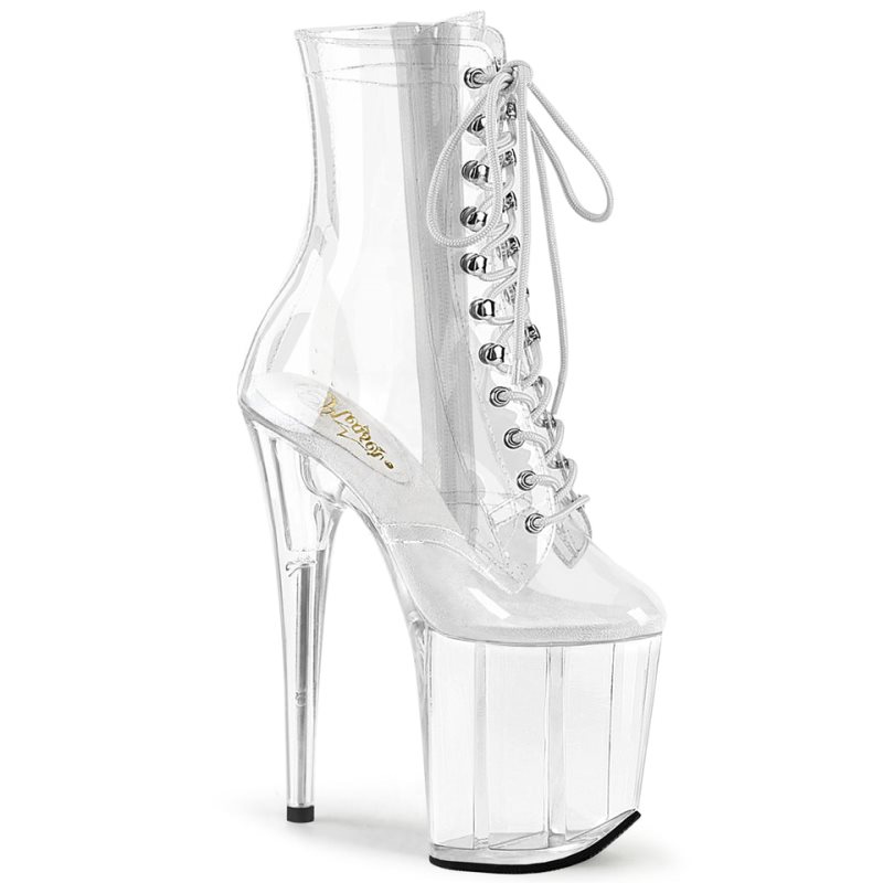 Bottines Pleaser Flamingo-1020C Femme Clear | FRANCE FRALDTEV