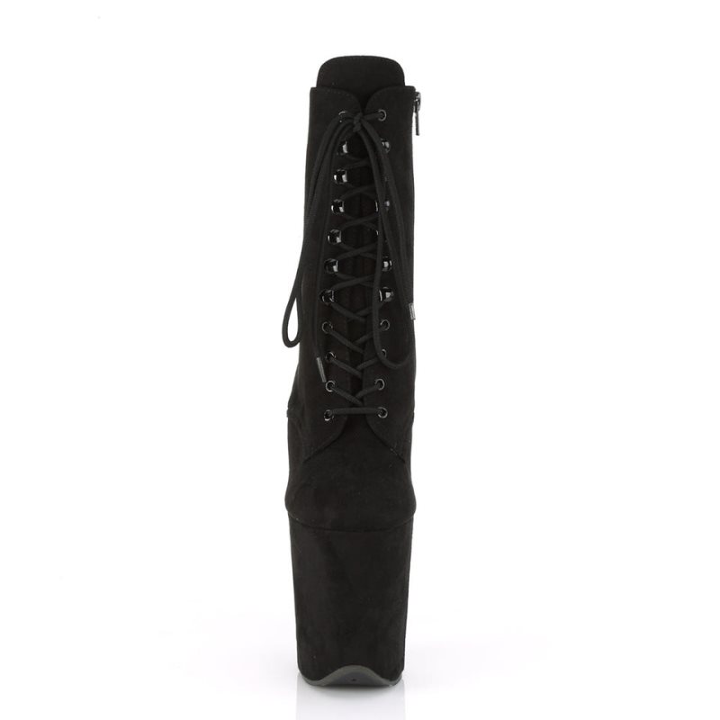 Bottines Pleaser Flamingo-1020FS Suede Femme Noir | FRANCE FRHDXGAZ