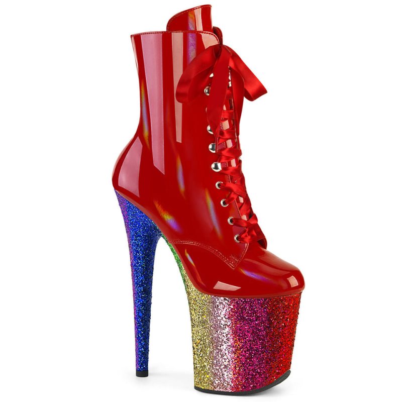 Bottines Pleaser Flamingo-1020HG Femme Rouge Multicolore | PARIS FRPACQWB