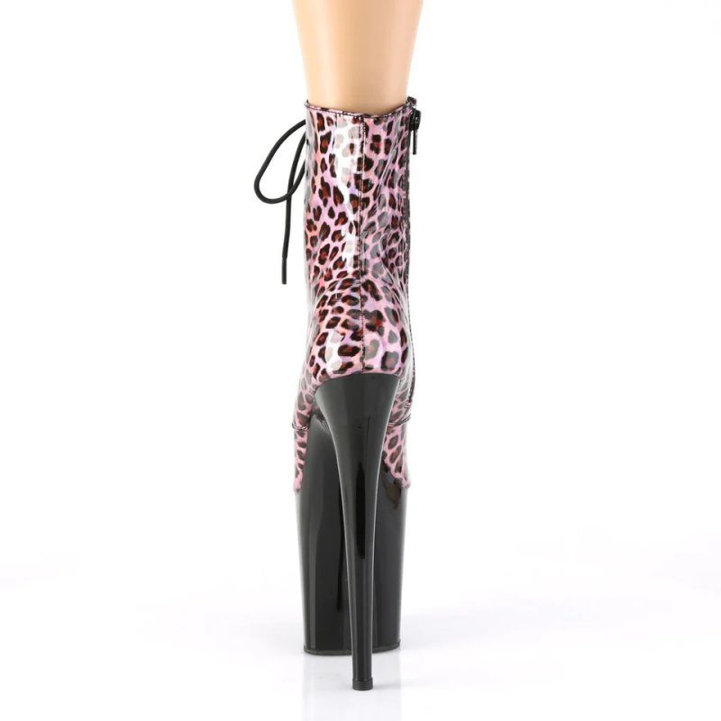 Bottines Pleaser Flamingo-1020LP Femme Rose Noir | PARIS FRJIZMQS