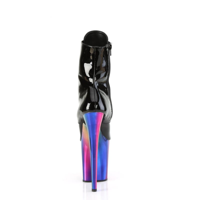 Bottines Pleaser Flamingo-1020RC Femme Noir Multicolore | FRANCE FRYVNCTQ