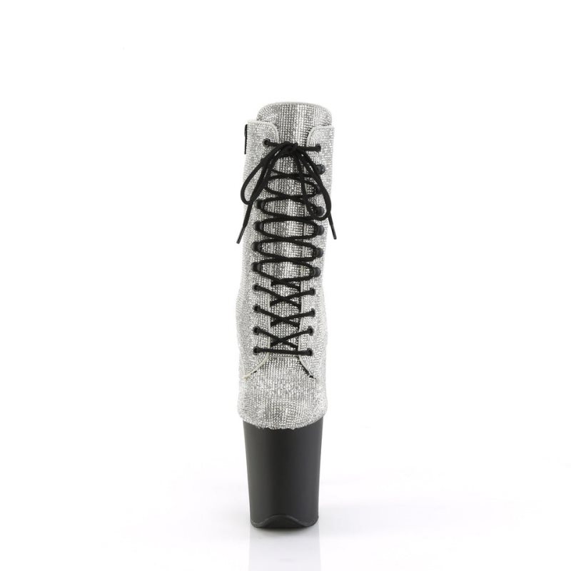 Bottines Pleaser Flamingo-1020RS Femme Argent Noir | PARIS FRYCNLSF