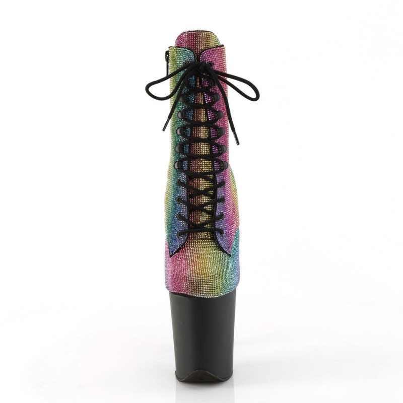 Bottines Pleaser Flamingo-1020RS Femme Multicolore Noir | FRANCE FRTQNLRE