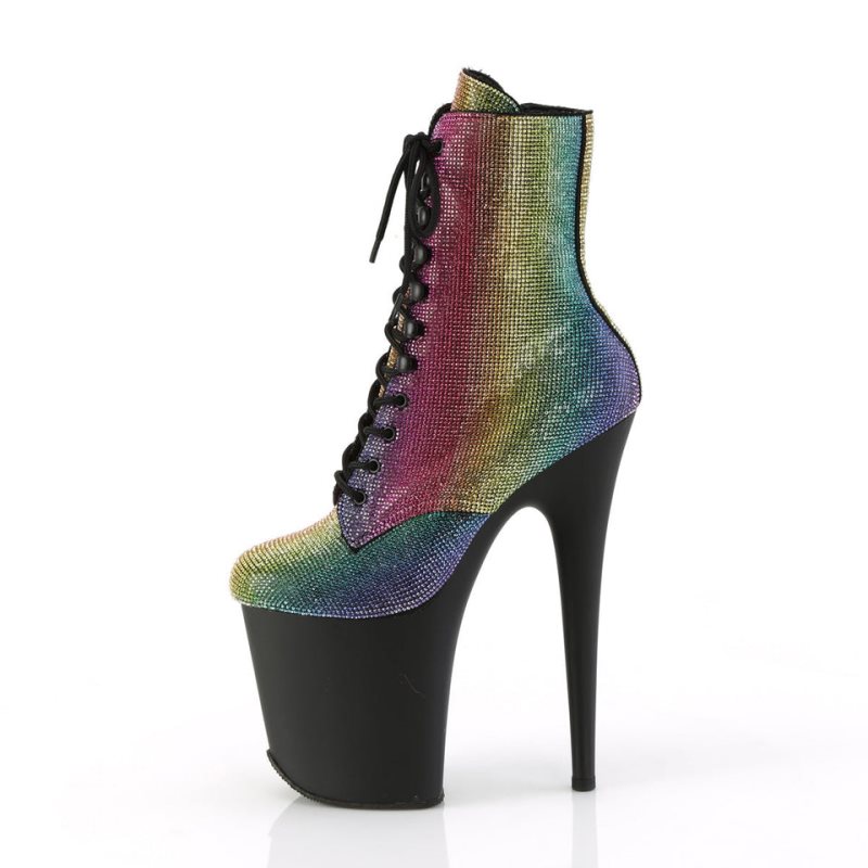 Bottines Pleaser Flamingo-1020RS Femme Multicolore Noir | FRANCE FRTQNLRE