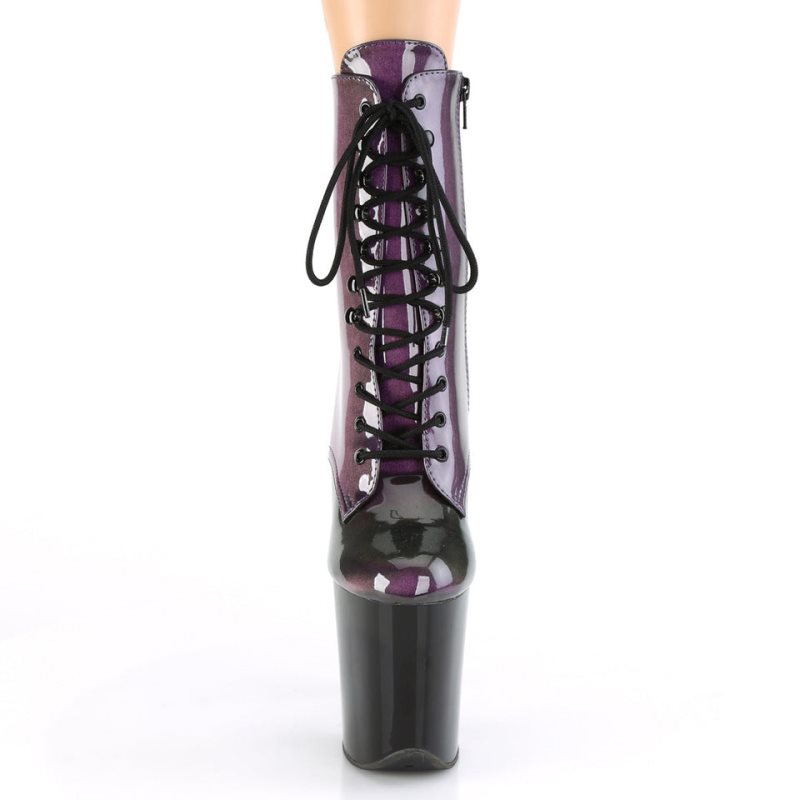 Bottines Pleaser Flamingo-1020SHG Femme Violette Noir | FRANCE FREFZOLX