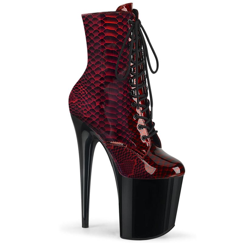 Bottines Pleaser Flamingo-1020SP Femme Rouge Noir | PARIS FRSIHPOG