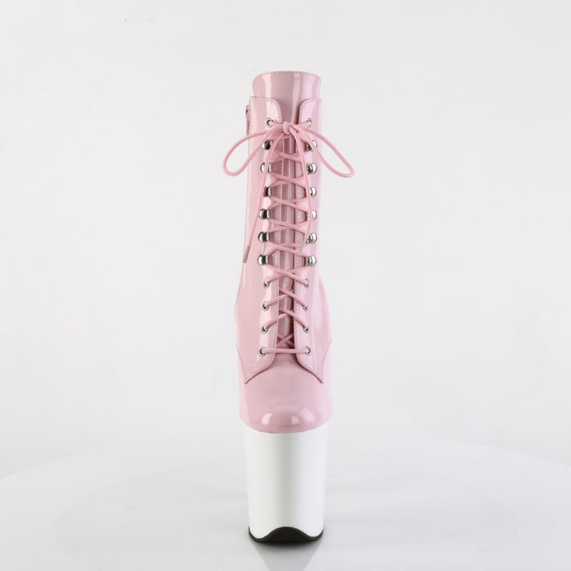 Bottines Pleaser Flamingo-1020 Femme Rose Blanche | FRANCE FRXSLWPZ