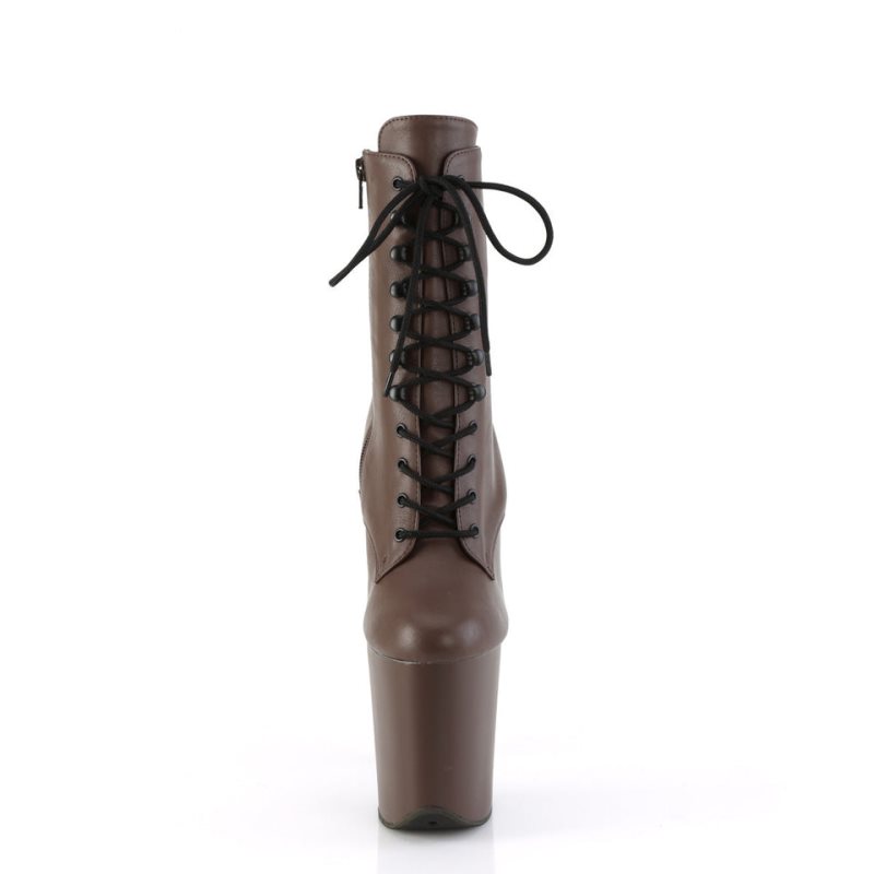 Bottines Pleaser Flamingo-1020 Vegan Leather Femme Marron | PARIS FRYGBWNS