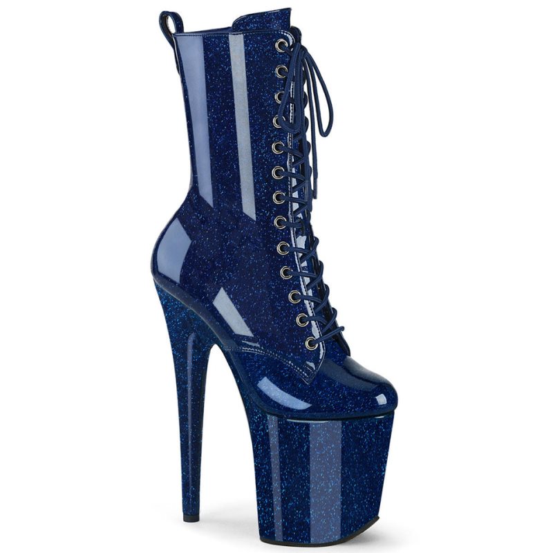 Bottines Pleaser Flamingo-1040GP Femme Bleu Marine | FRANCE FRLDFOYV