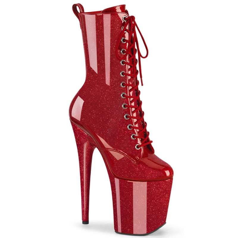 Bottines Pleaser Flamingo-1040GP Femme Rouge | FRANCE FRNOAUYC