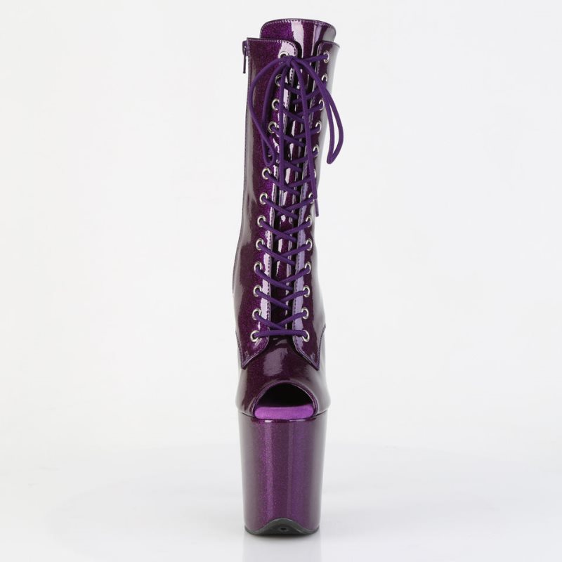 Bottines Pleaser Flamingo-1041GP Glitter Femme Violette | FRANCE FRBCPULX