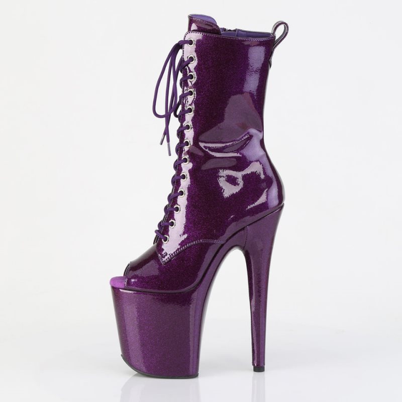 Bottines Pleaser Flamingo-1041GP Glitter Femme Violette | FRANCE FRBCPULX