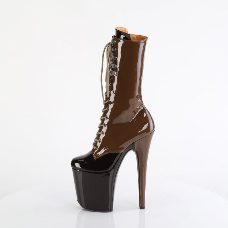 Bottines Pleaser Flamingo-1054DC Femme Cafe Marron Foncé | PARIS FRBROJPI