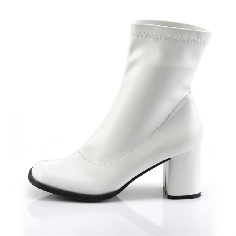 Bottines Pleaser Gogo-150 Vegan Leather Femme Blanche | PARIS FRPFNSMY