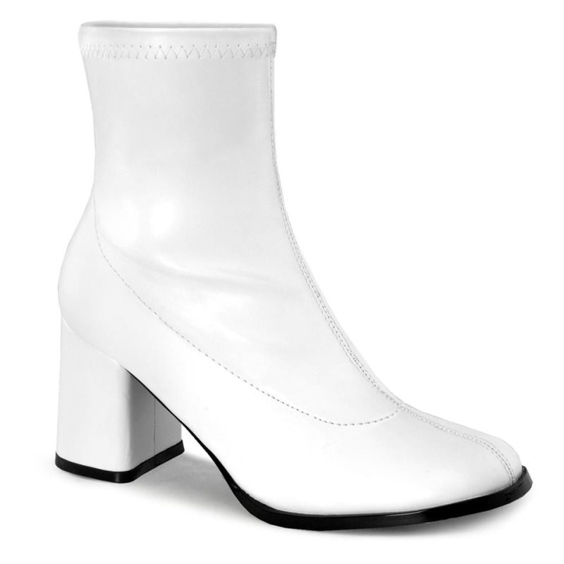 Bottines Pleaser Gogo-150 Vegan Leather Femme Blanche | PARIS FRPFNSMY