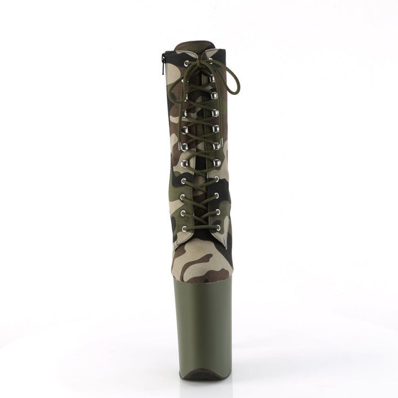 Bottines Pleaser Infinity-1020CAMO Femme Vert | PARIS FRPXEYOZ