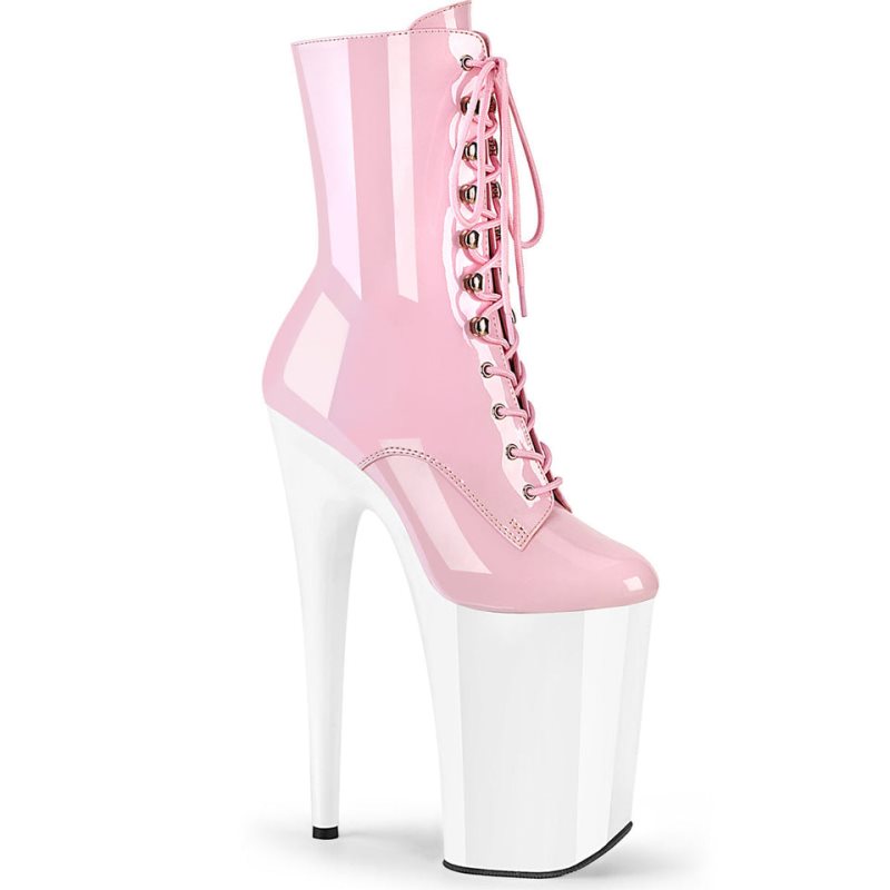 Bottines Pleaser Infinity-1020 Femme Rose Blanche | FRANCE FRYFONHZ