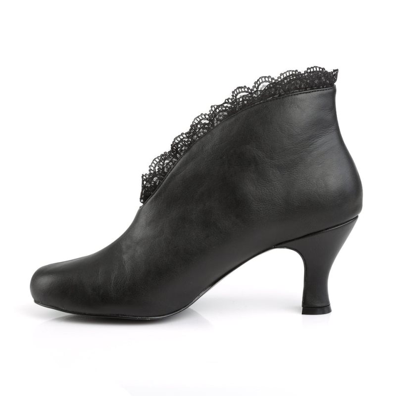 Bottines Pleaser Jenna-105 Vegan Leather Femme Noir | PARIS FRSGPWYZ