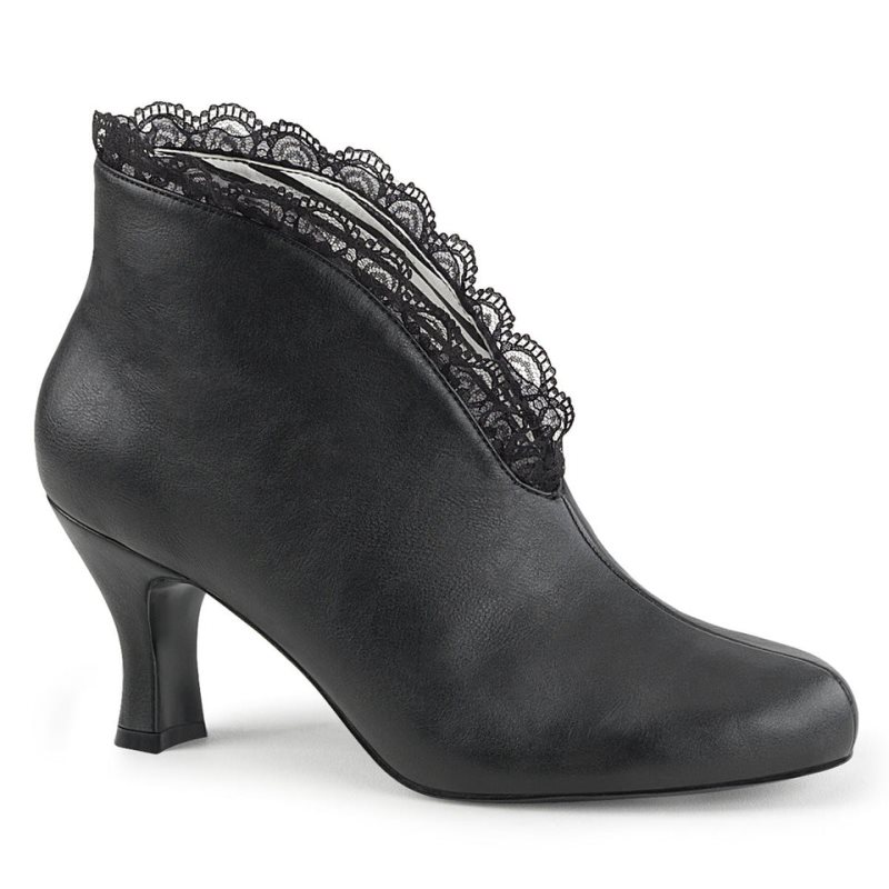 Bottines Pleaser Jenna-105 Vegan Leather Femme Noir | PARIS FRSGPWYZ