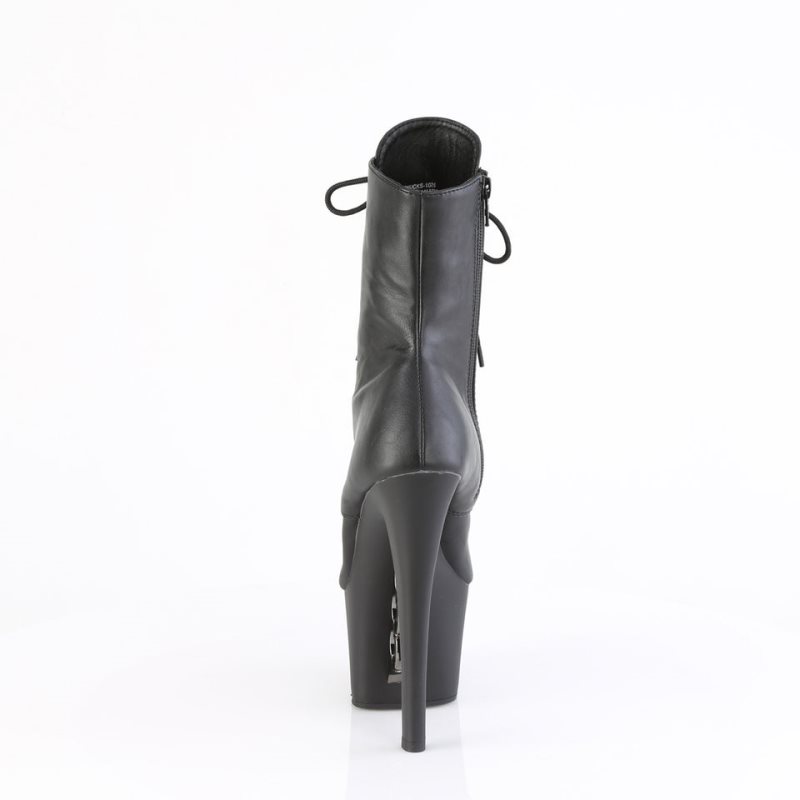 Bottines Pleaser Knucks-1020 Vegan Leather Femme Noir | PARIS FRPYTGCS