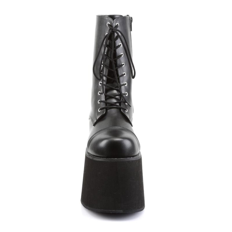 Bottines Pleaser Monster-10 Vegan Leather Femme Noir | PARIS FRHLQWTG