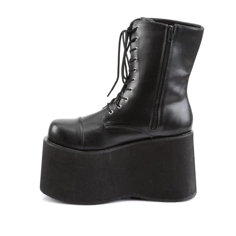 Bottines Pleaser Monster-10 Vegan Leather Femme Noir | PARIS FRHLQWTG