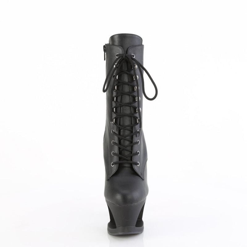 Bottines Pleaser Moon-1020SK Vegan Leather Femme Noir | PARIS FRYRZJPC