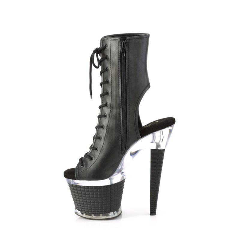 Bottines Pleaser Spectator-1016 Vegan Leather Femme Noir | PARIS FRTKWJXG