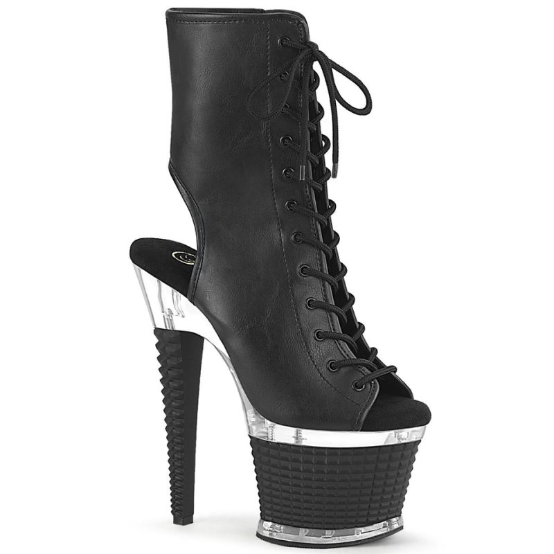 Bottines Pleaser Spectator-1016 Vegan Leather Femme Noir | PARIS FRTKWJXG