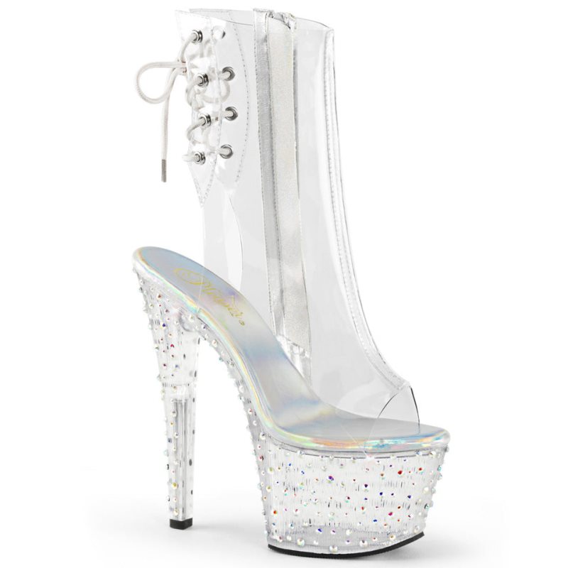 Bottines Pleaser Stardance-1018C-7 Femme Clear | FRANCE FRQLJBZG