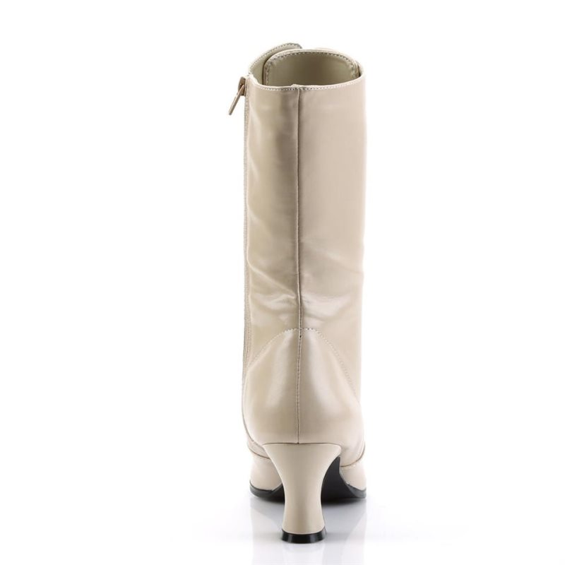 Bottines Pleaser Victorian-120 Femme Beige | PARIS FROSDCIL