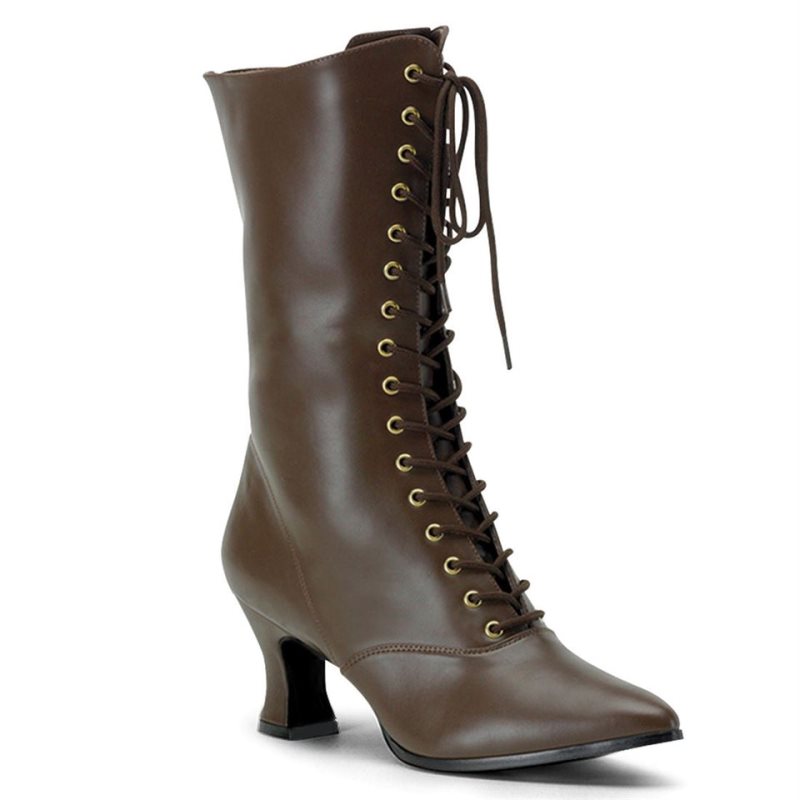 Bottines Pleaser Victorian-120 Femme Marron | PARIS FRVTDPRH