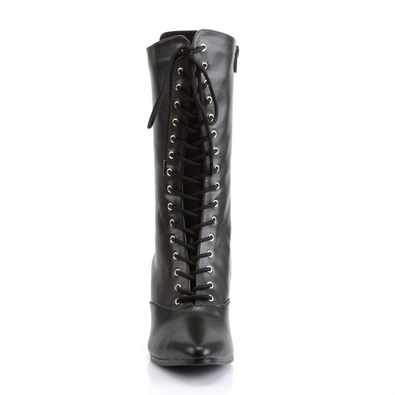 Bottines Pleaser Victorian-120 Femme Noir | FRANCE FRSXDEQL