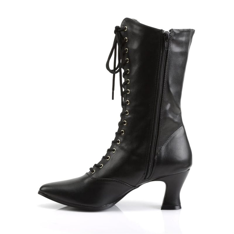 Bottines Pleaser Victorian-120 Femme Noir | FRANCE FRSXDEQL