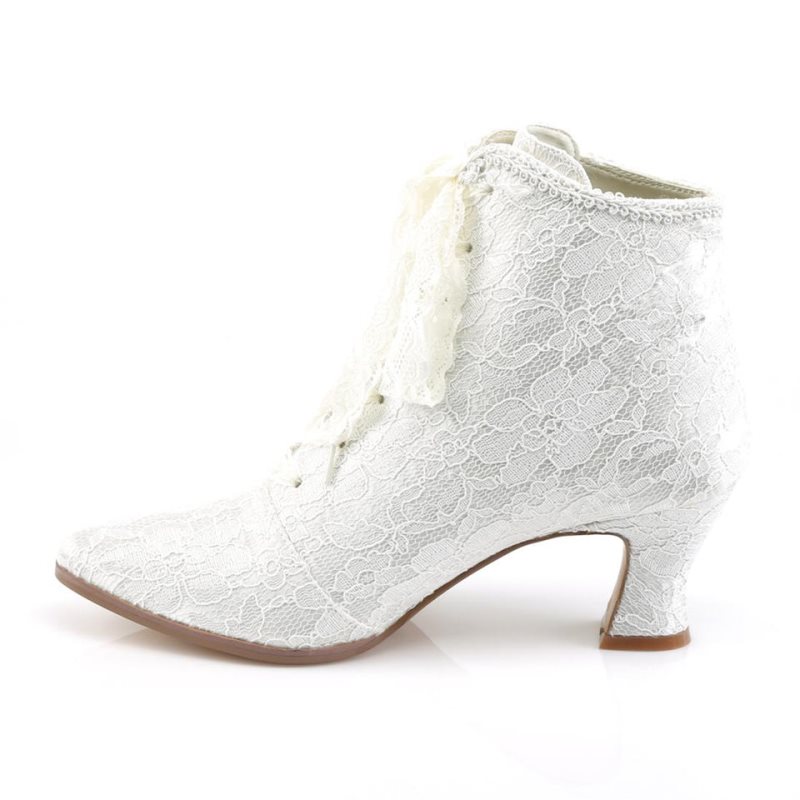 Bottines Pleaser Victorian-30 Femme Blanche | PARIS FRCIHEJG