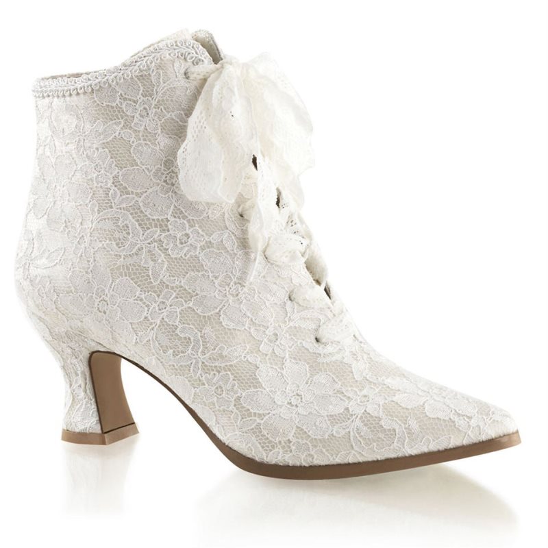 Bottines Pleaser Victorian-30 Femme Blanche | PARIS FRCIHEJG