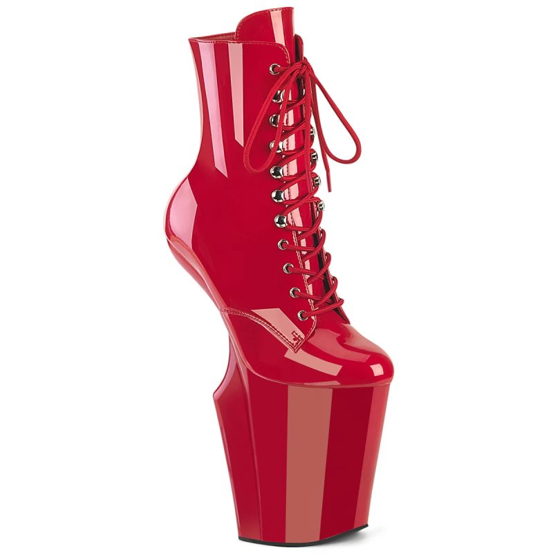 Bottines Pleaser Worship-1020 Femme Rouge | PARIS FRBHJXNE