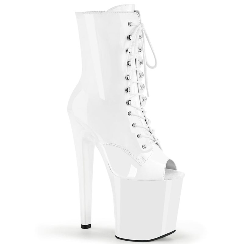 Bottines Pleaser Xtreme-1021 Femme Blanche | FRANCE FRDZQJTW