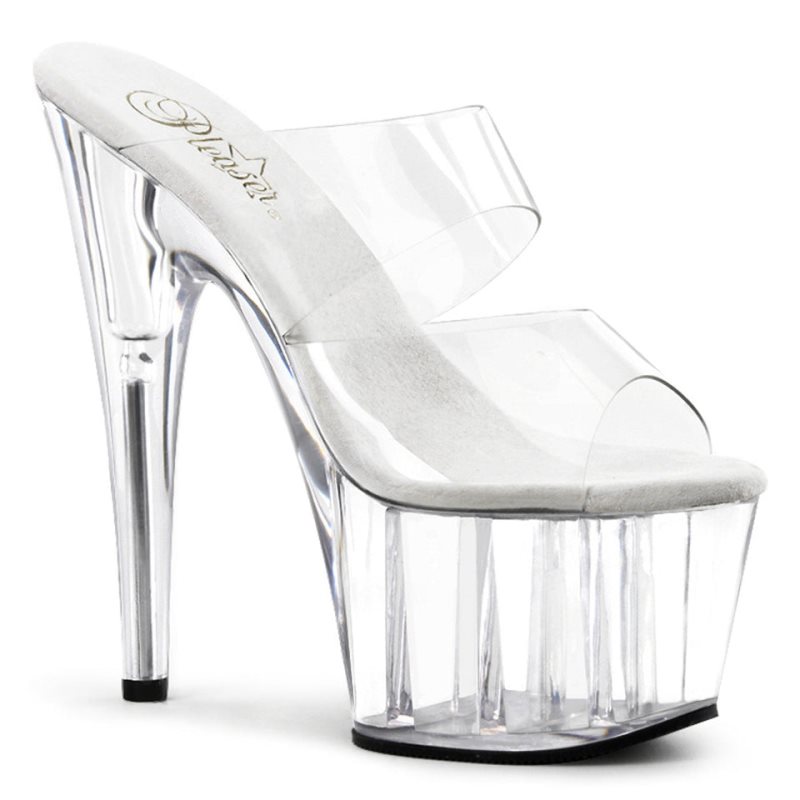 Claquette Plateforme Pleaser Adore-702 Femme Clear | FRANCE FRZERHQU