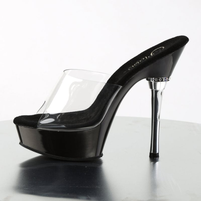 Claquette Plateforme Pleaser Allure-601 Femme Noir | PARIS FRBRFXWT