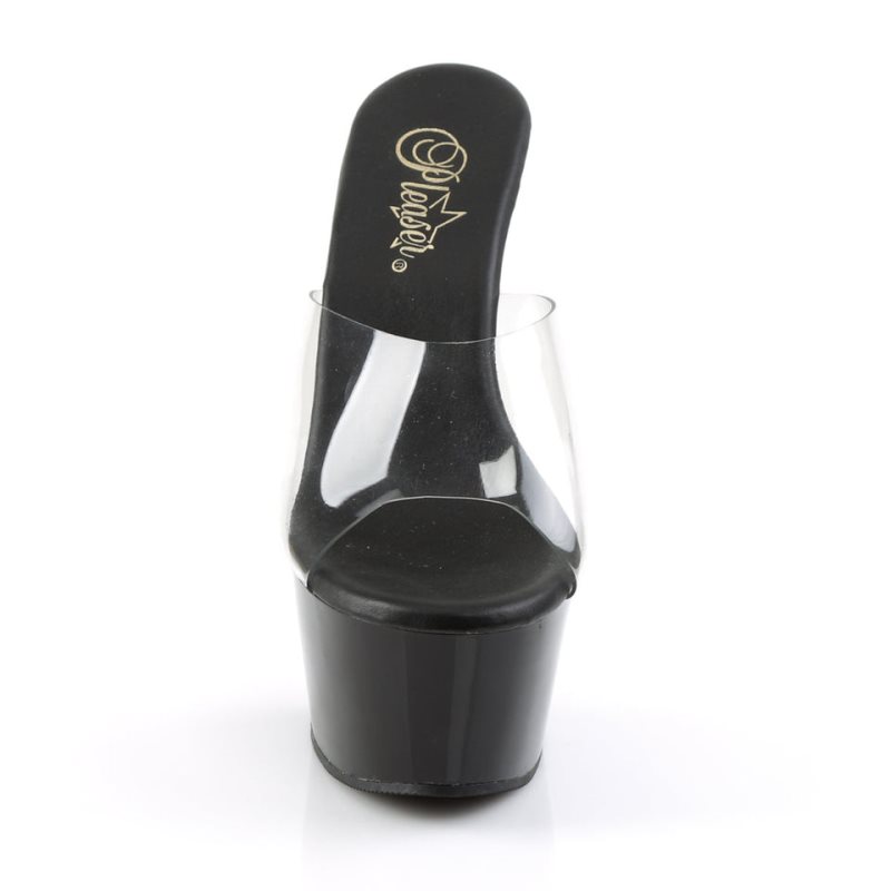 Claquette Plateforme Pleaser Aspire-601 Femme Noir | FRANCE FRGABKVR