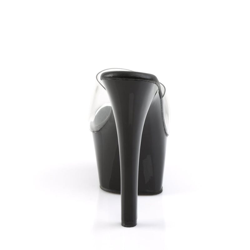 Claquette Plateforme Pleaser Aspire-601 Femme Noir | FRANCE FRGABKVR