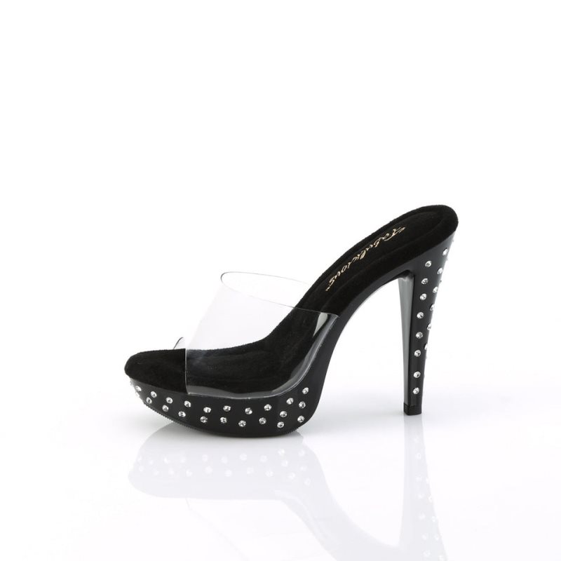 Claquette Plateforme Pleaser Cocktail-501SDT Femme Noir | FRANCE FREGCUBK