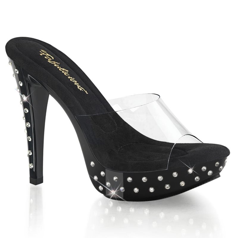 Claquette Plateforme Pleaser Cocktail-501SDT Femme Noir | FRANCE FREGCUBK