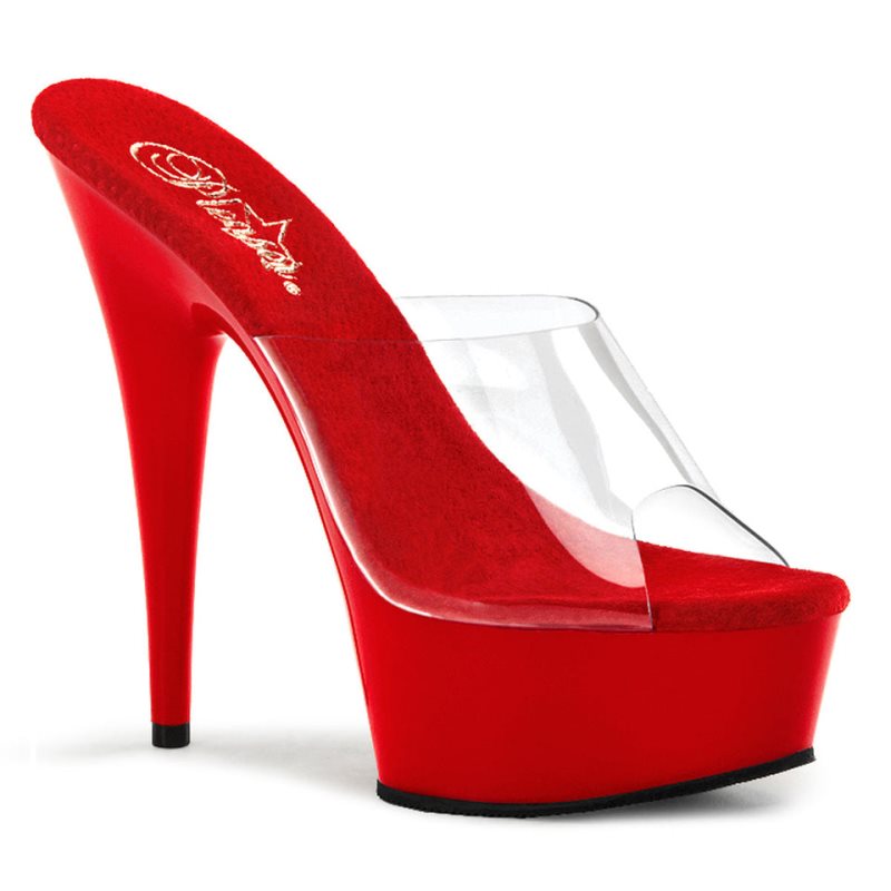 Claquette Plateforme Pleaser Delight-601 Femme Rouge | PARIS FRAPNMUS